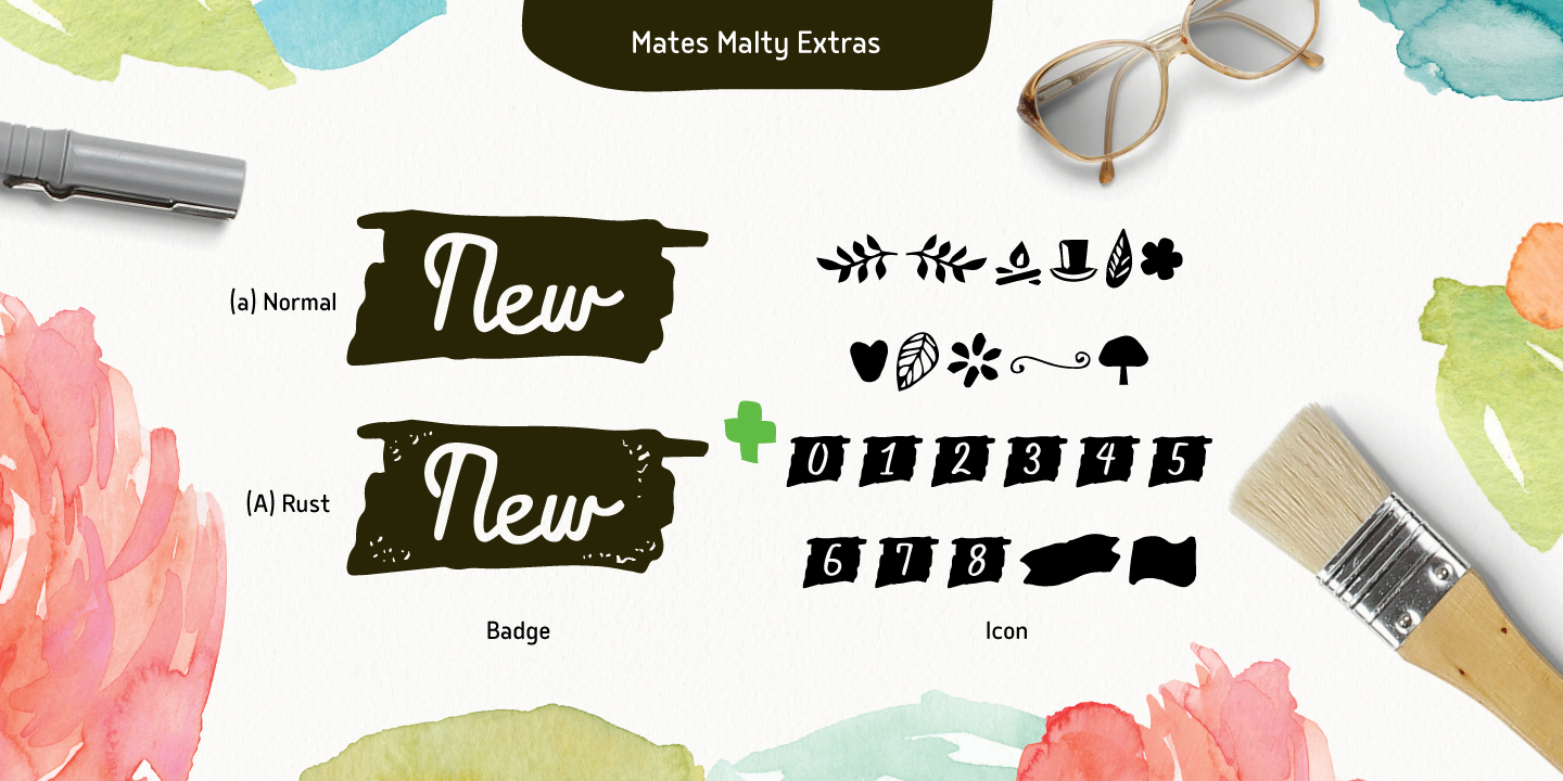 Beispiel einer Mates Malty Inkpen-Schriftart